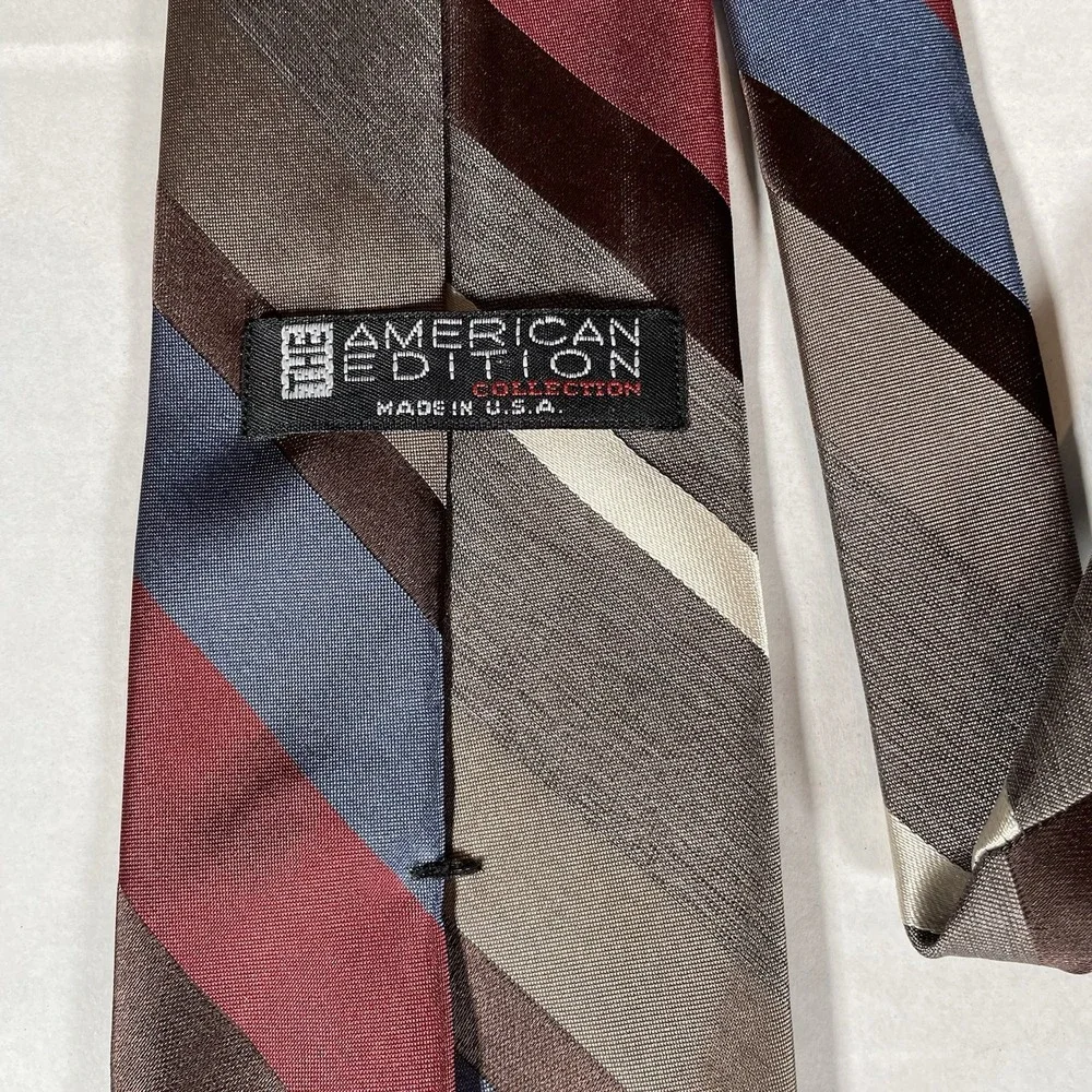 Men's American Edition Collection Striped‎ Tie Made in USA Classic Multicolor